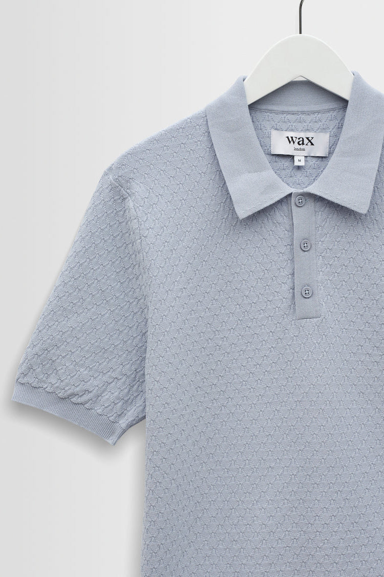 Naples Retro Diamond Knitted Polo Shirts Wax London